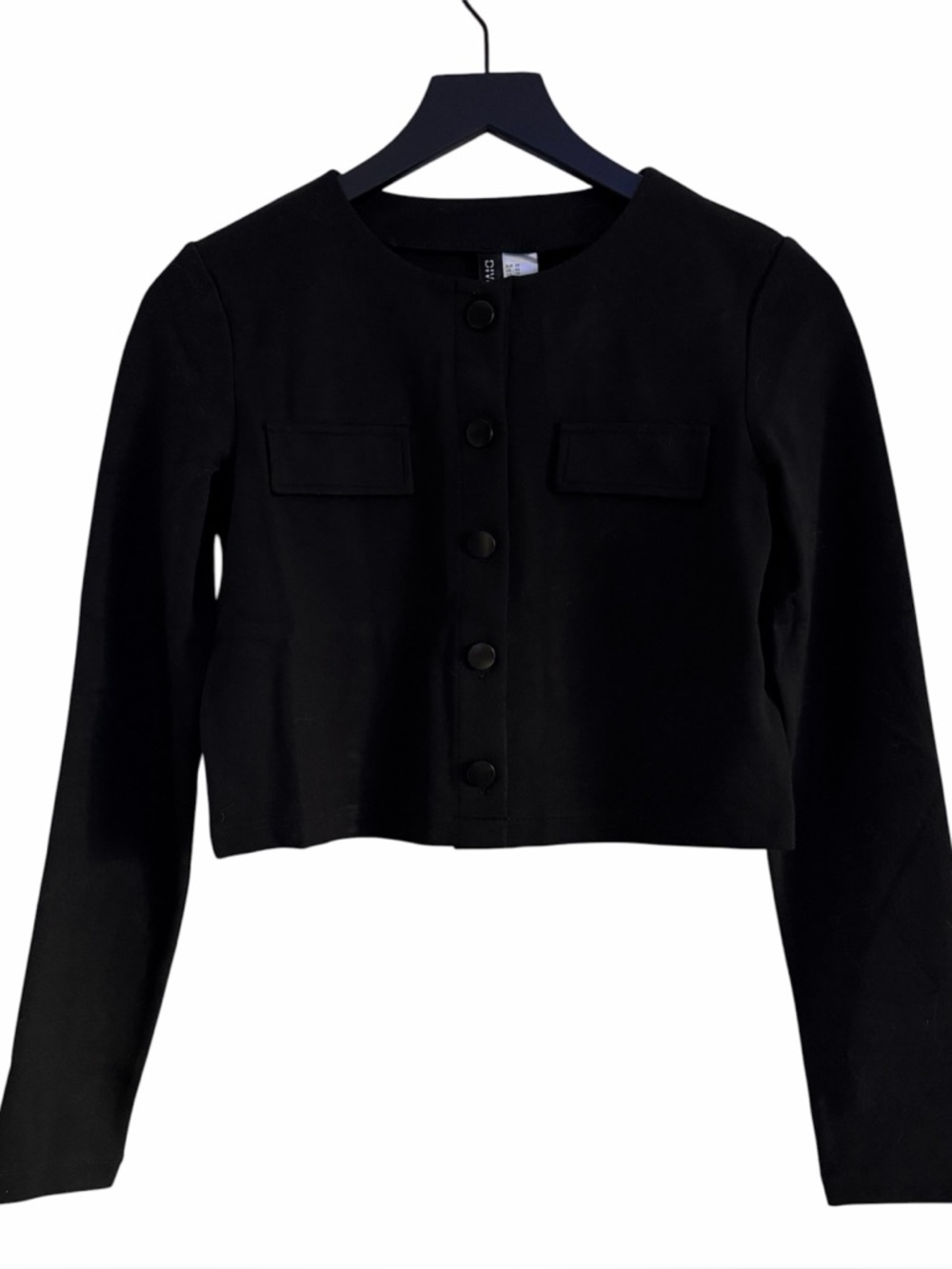 h&m cropped button acket